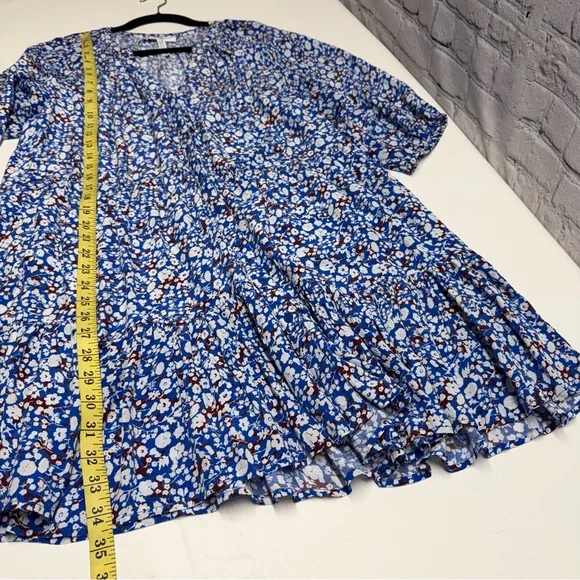 Apiece Apart Blue Floral Mini Dress size S - Picture 5 of 11